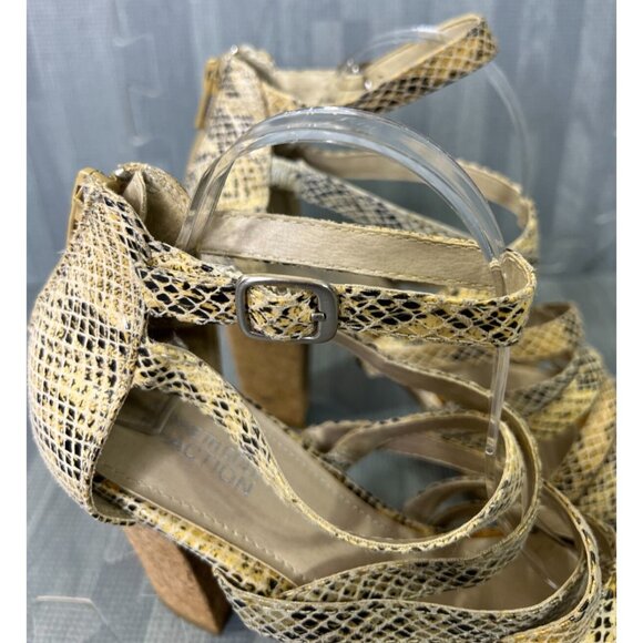 Kenneth Cole Strong Daze Snakeskin Block Heel Sandals Women’s 7.5 - Picture 7 of 12